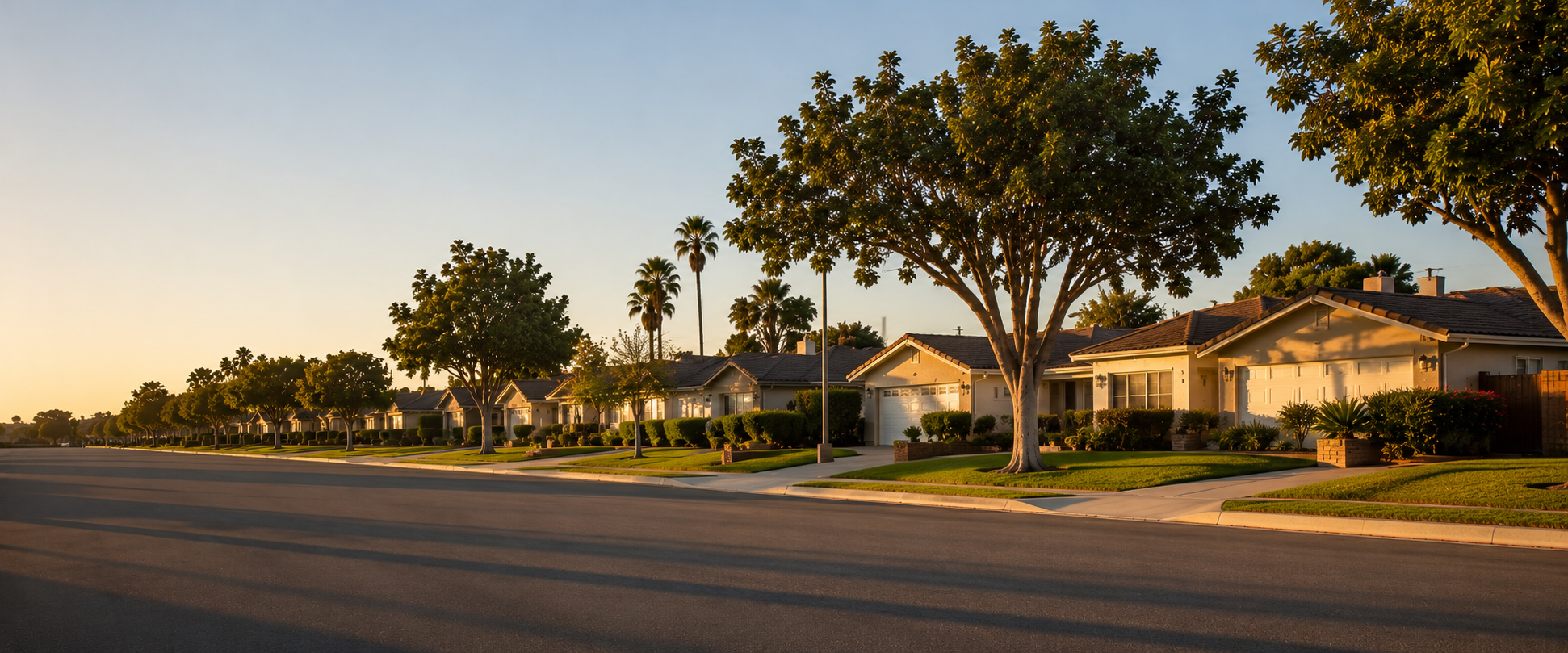 Quiet residential neighborhood in Orange County